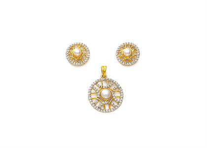 Gold Plated | CZ Studded Pendant Sets